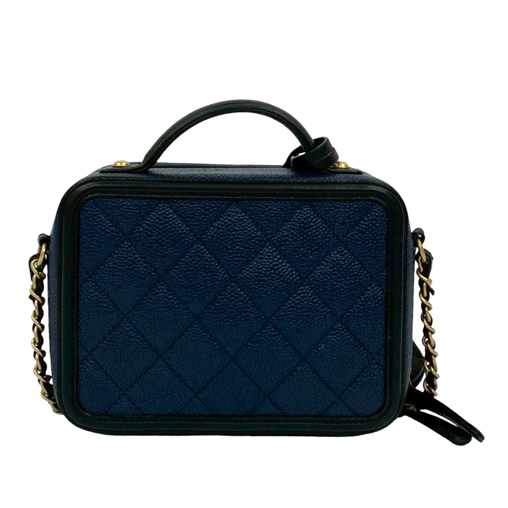 Pre-Loved Chanel Small Bicolor Caviar CC Filigree Vanity Case - Picture 2 of 9
